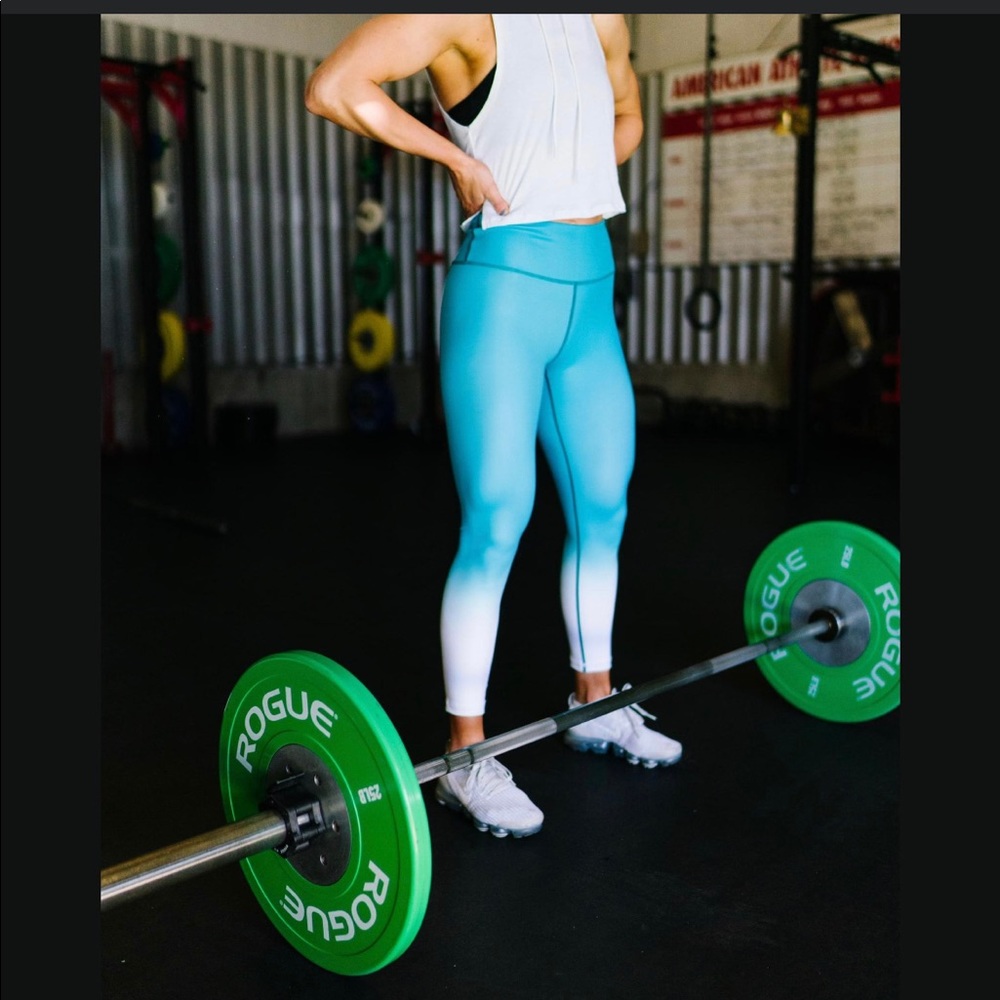 Teal venom Zyia compression leggings 14-16 ombré